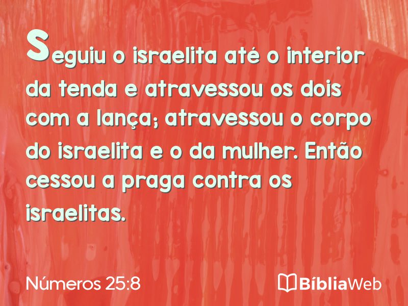 Números 25:8 em imagem para compartilhar