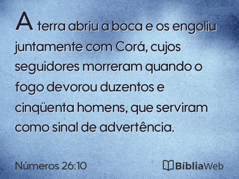 Números 26:10 em imagem para compartilhar