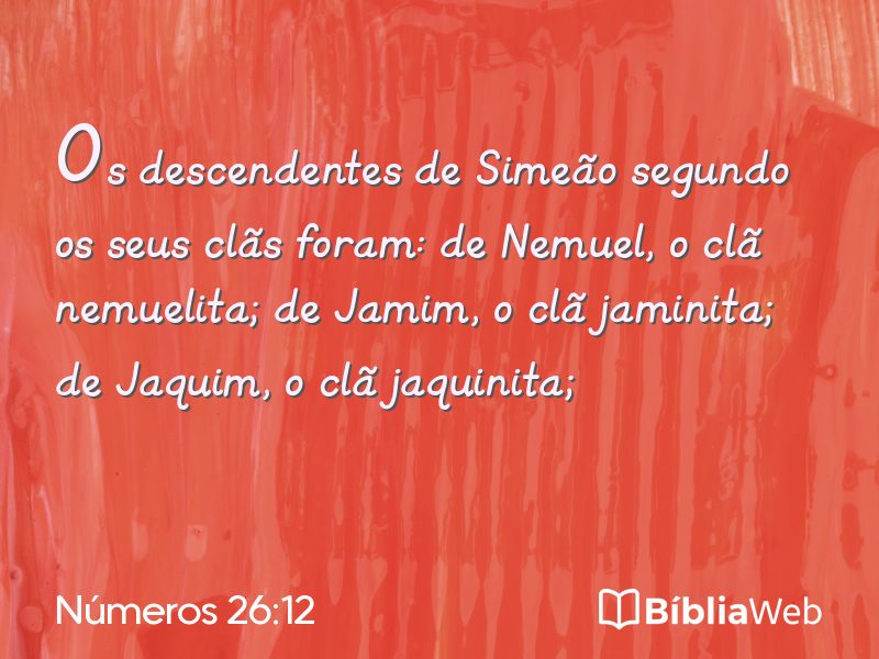 Números 26:12 em imagem para compartilhar