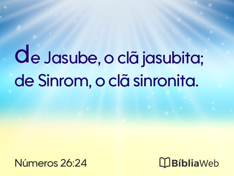 Números 26:24 em imagem para compartilhar