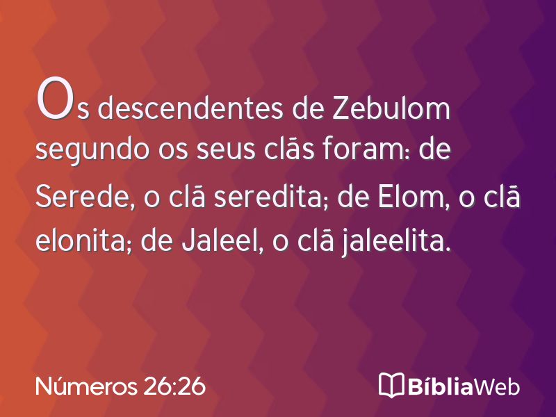 Números 26:26 em imagem para compartilhar