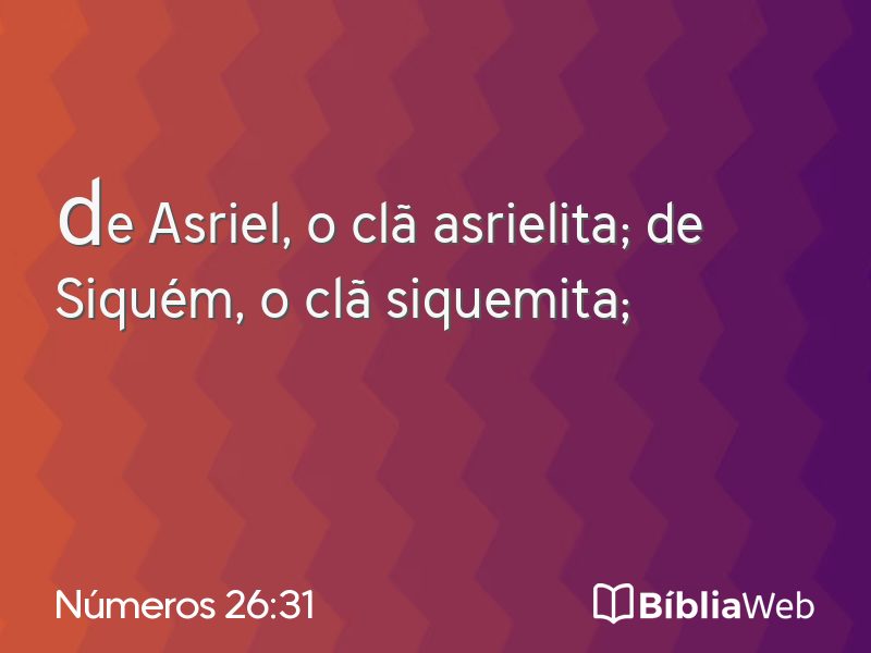 Números 26:31 em imagem para compartilhar
