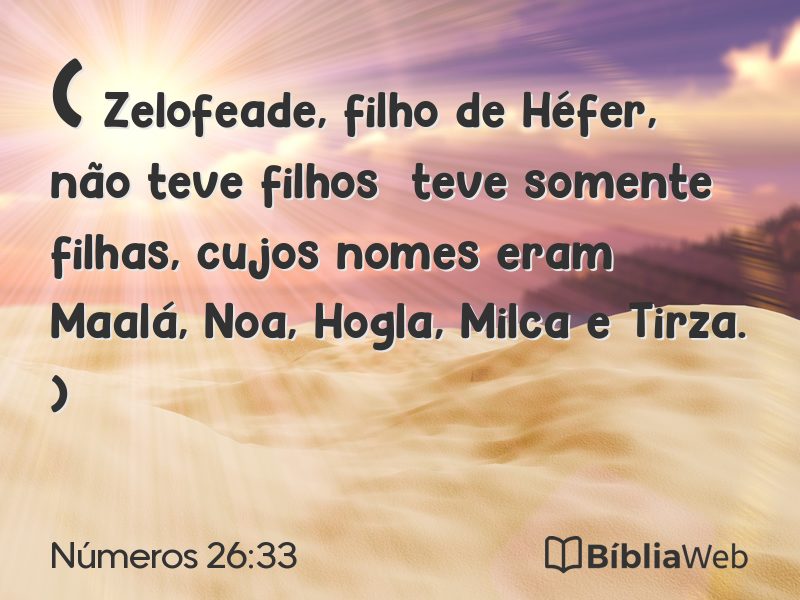 Números 26:33 em imagem para compartilhar
