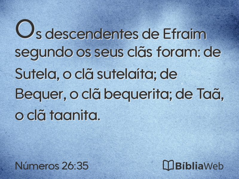 Números 26:35 em imagem para compartilhar