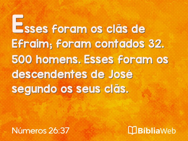 Números 26:37 em imagem para compartilhar