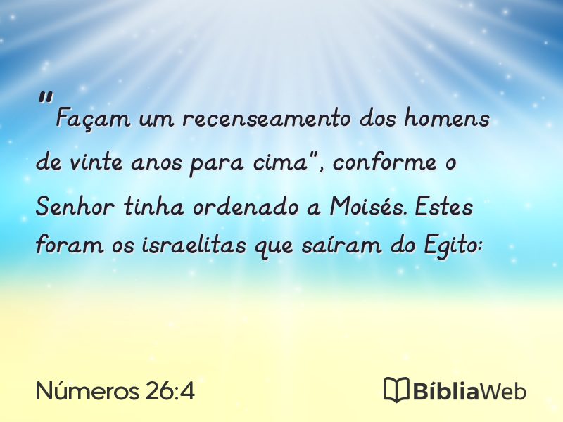 Números 26:4 em imagem para compartilhar