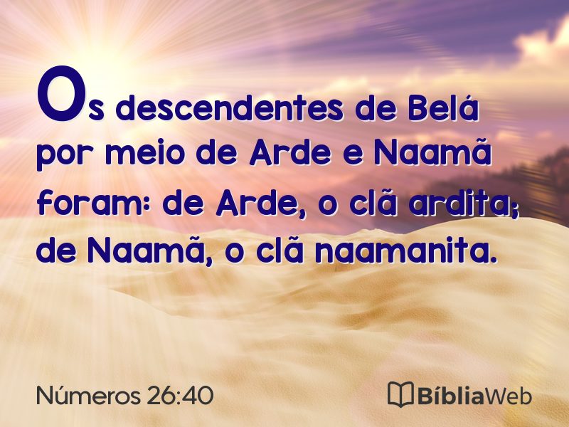 Números 26:40 em imagem para compartilhar