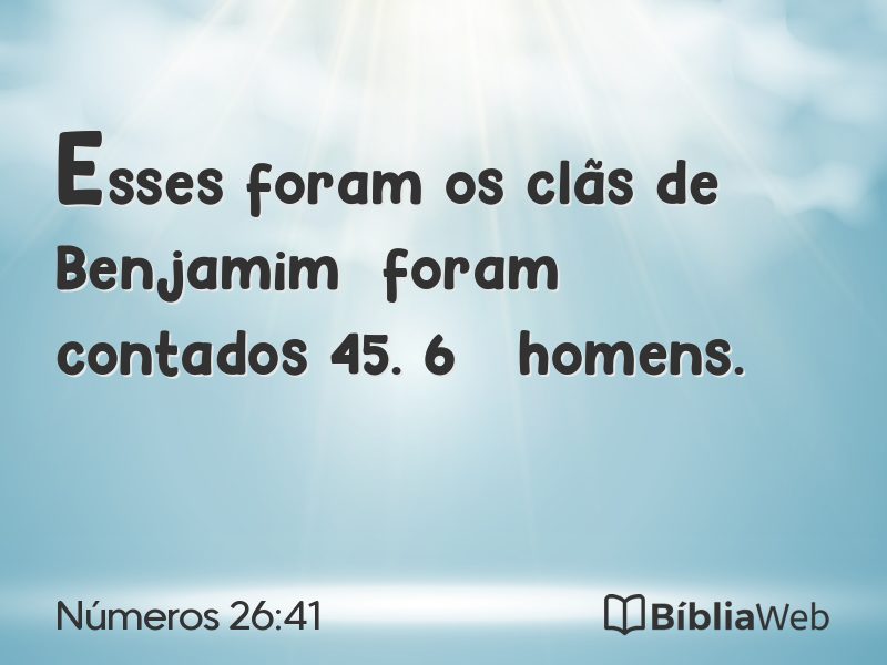 Números 26:41 em imagem para compartilhar