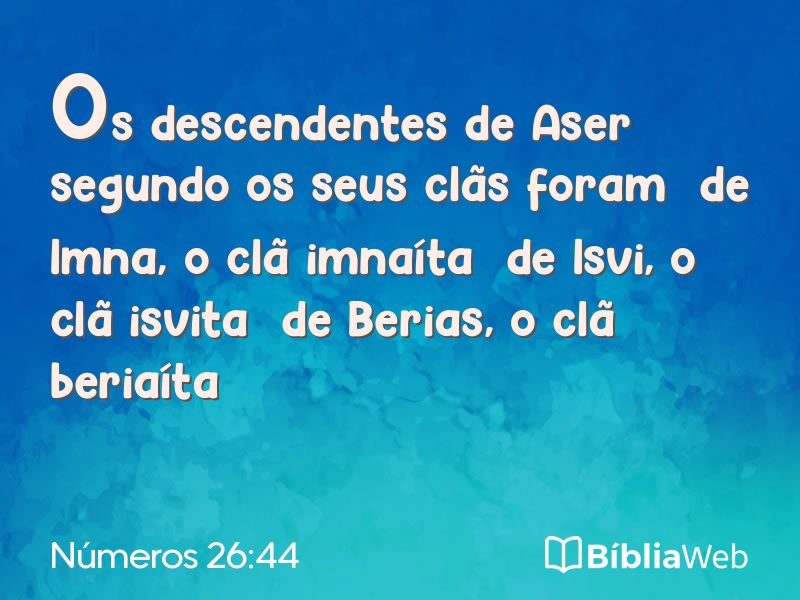 Números 26:44 em imagem para compartilhar