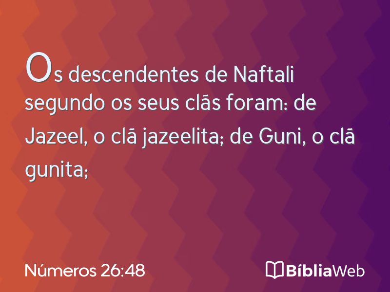Números 26:48 em imagem para compartilhar