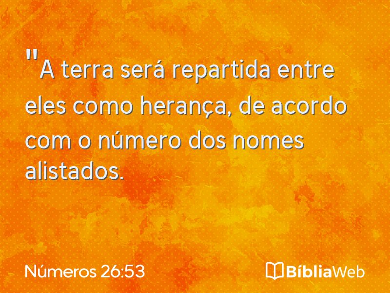 Números 26:53 em imagem para compartilhar