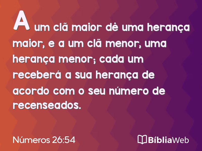 Números 26:54 em imagem para compartilhar