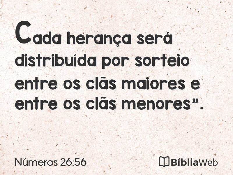 Números 26:56 em imagem para compartilhar