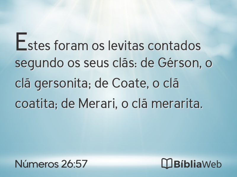 Números 26:57 em imagem para compartilhar