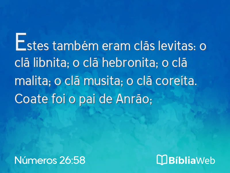 Números 26:58 em imagem para compartilhar