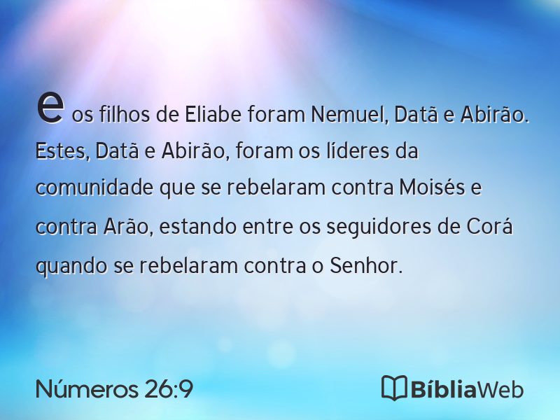 Números 26:9 em imagem para compartilhar