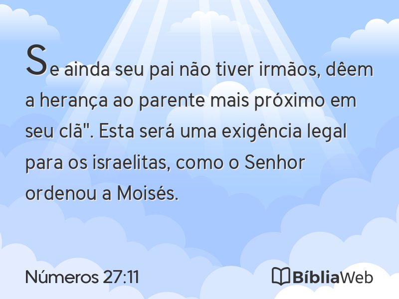 Números 27:11 em imagem para compartilhar