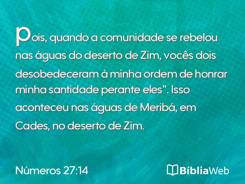Números 27:14 em imagem para compartilhar