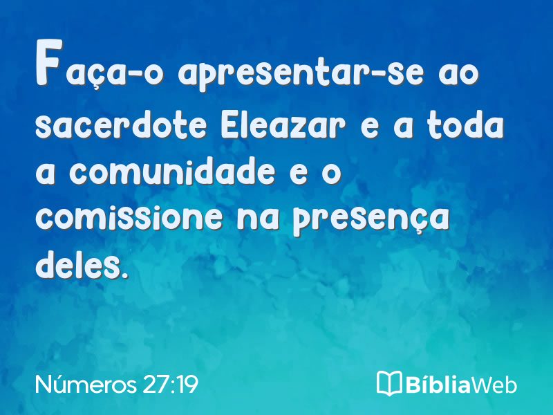 Números 27:19 em imagem para compartilhar