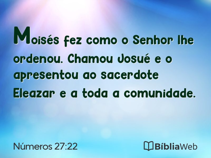 Números 27:22 em imagem para compartilhar