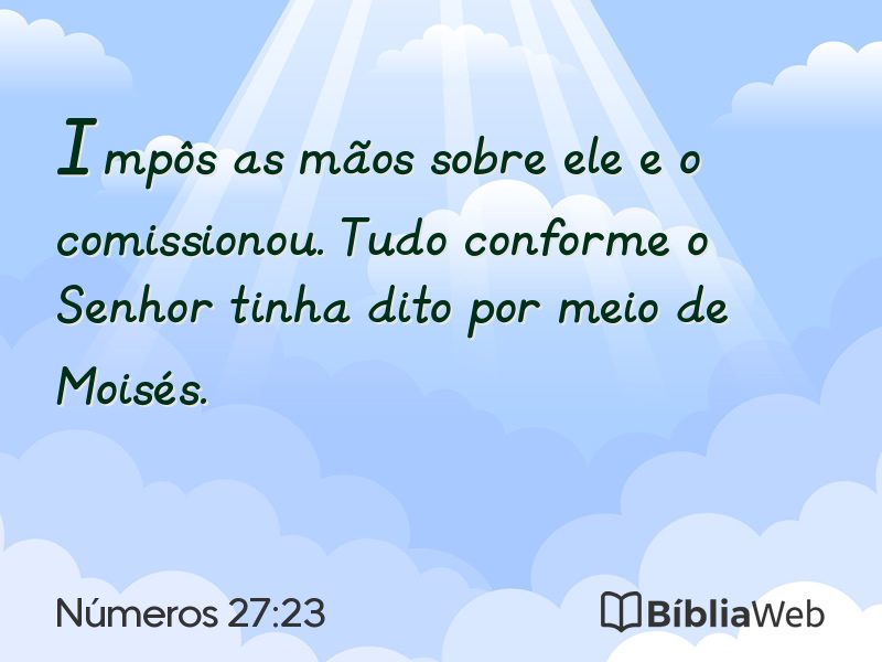 Números 27:23 em imagem para compartilhar