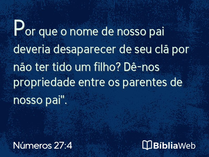 Números 27:4 em imagem para compartilhar