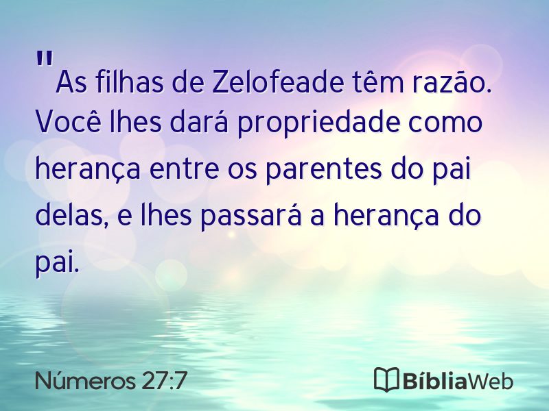 Números 27:7 em imagem para compartilhar