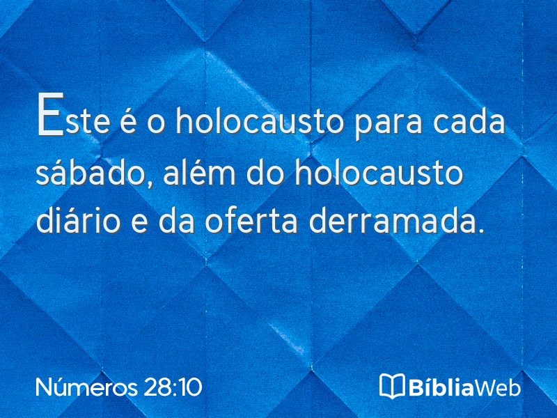 Números 28:10 em imagem para compartilhar