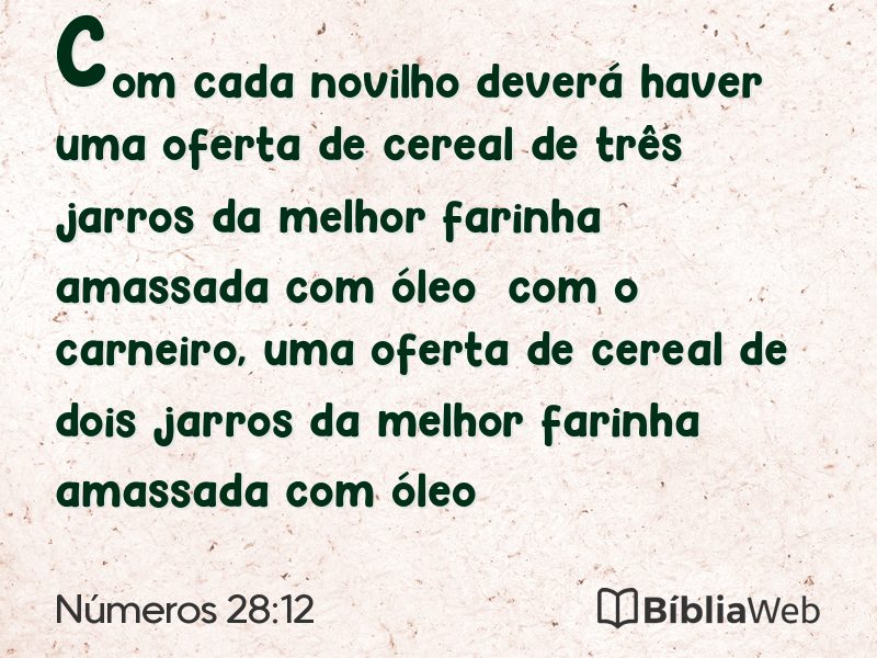 Números 28:12 em imagem para compartilhar