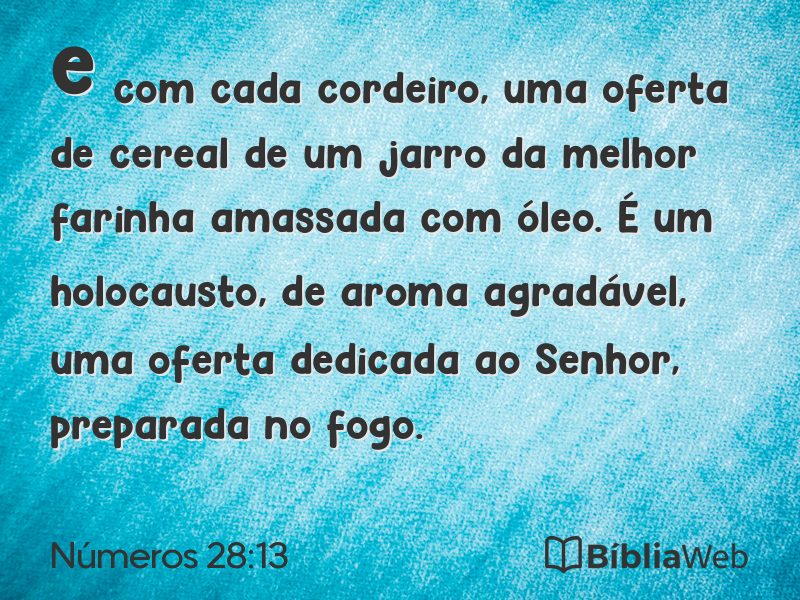 Números 28:13 em imagem para compartilhar