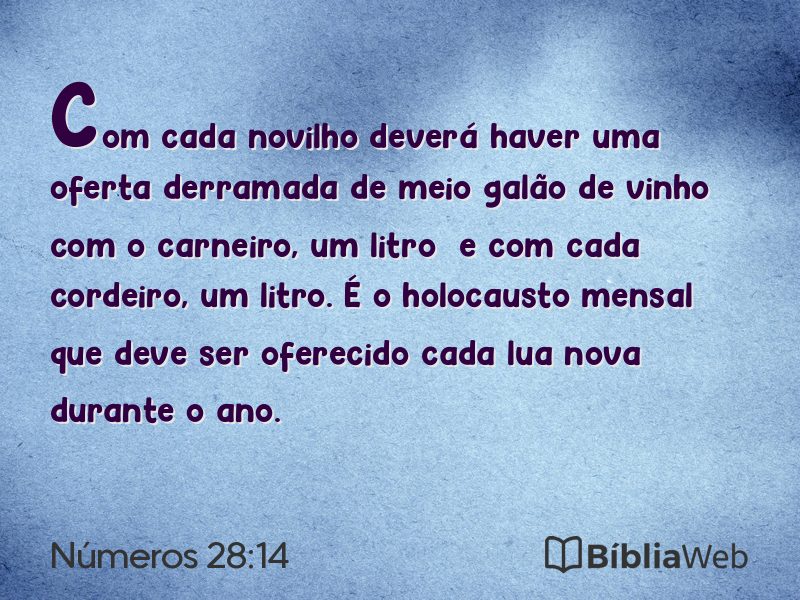 Números 28:14 em imagem para compartilhar