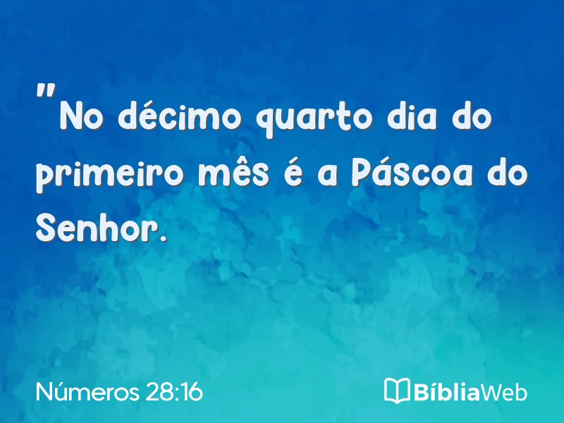 Números 28:16 em imagem para compartilhar
