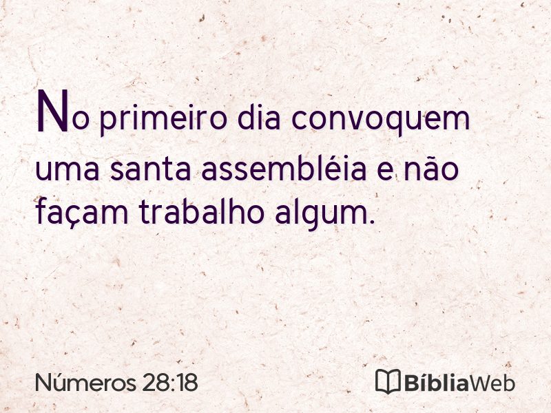 Números 28:18 em imagem para compartilhar
