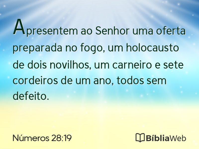 Números 28:19 em imagem para compartilhar