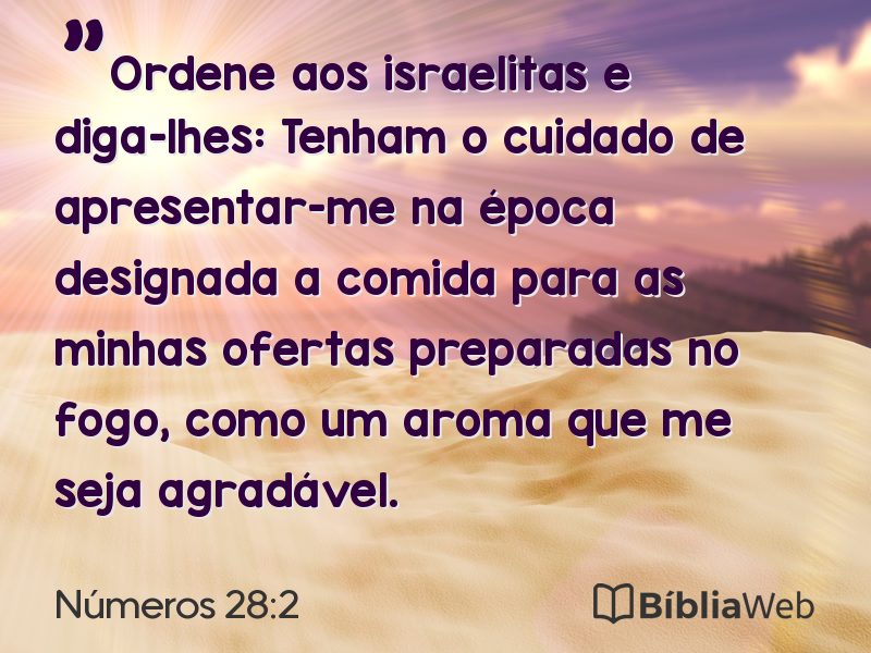 Números 28:2 em imagem para compartilhar