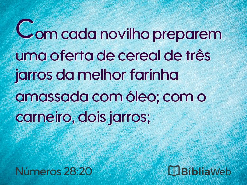 Números 28:20 em imagem para compartilhar
