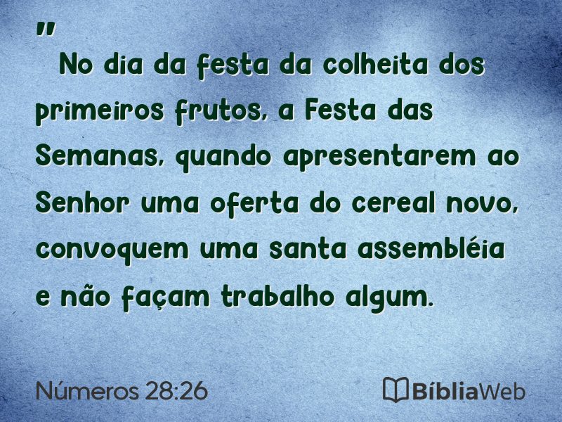 Números 28:26 em imagem para compartilhar