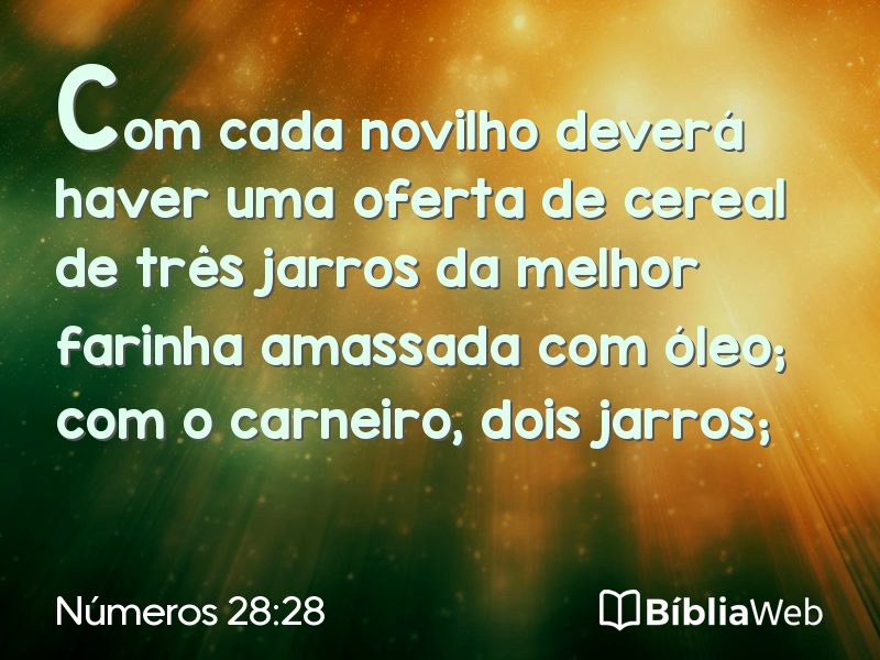 Números 28:28 em imagem para compartilhar