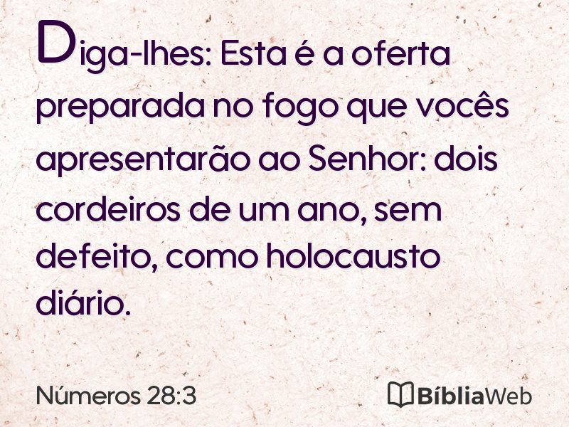 Números 28:3 em imagem para compartilhar
