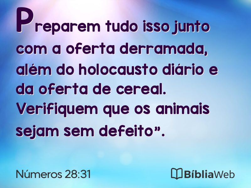 Números 28:31 em imagem para compartilhar