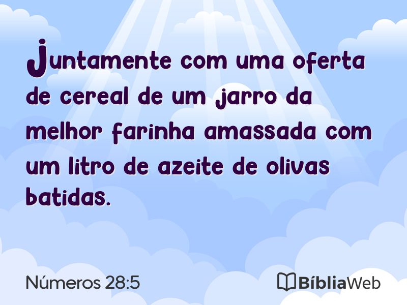 Números 28:5 em imagem para compartilhar