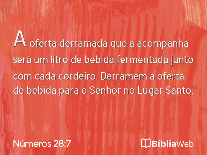 Números 28:7 em imagem para compartilhar