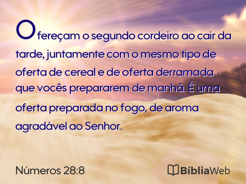 Números 28:8 em imagem para compartilhar