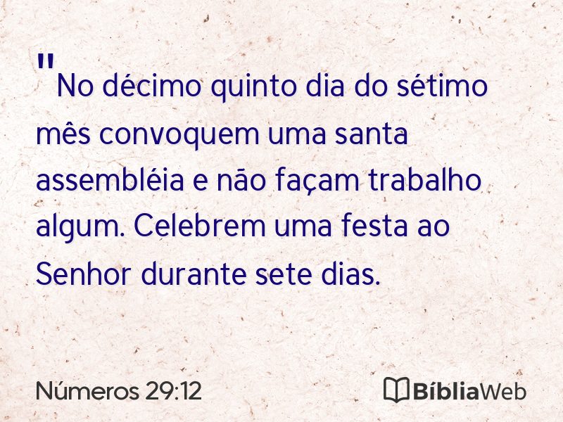 Números 29:12 em imagem para compartilhar