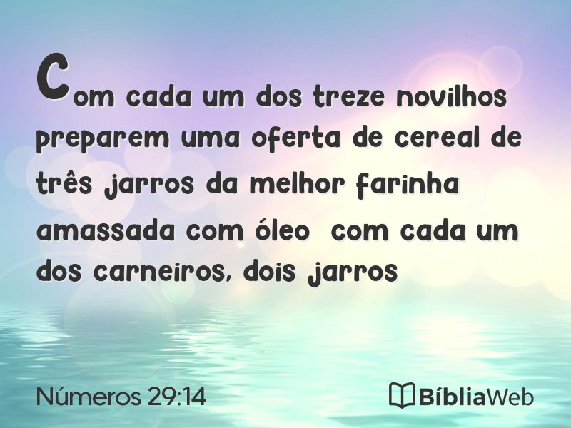 Números 29:14 em imagem para compartilhar