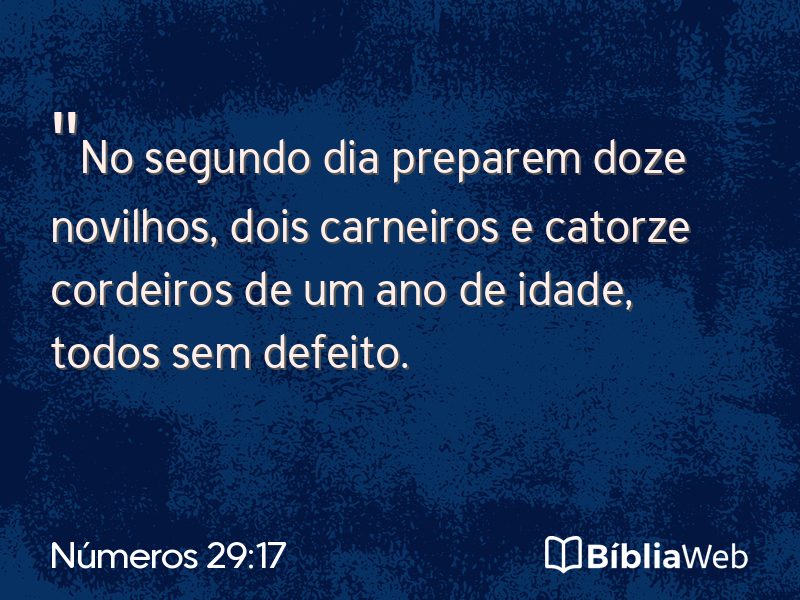 Números 29:17 em imagem para compartilhar