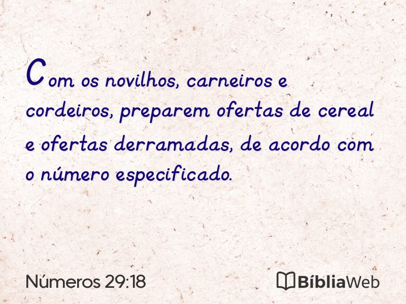 Números 29:18 em imagem para compartilhar