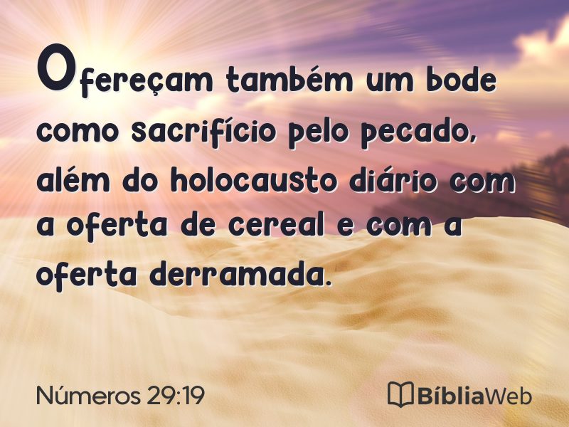 Números 29:19 em imagem para compartilhar