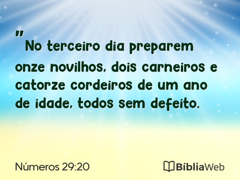Números 29:20 em imagem para compartilhar