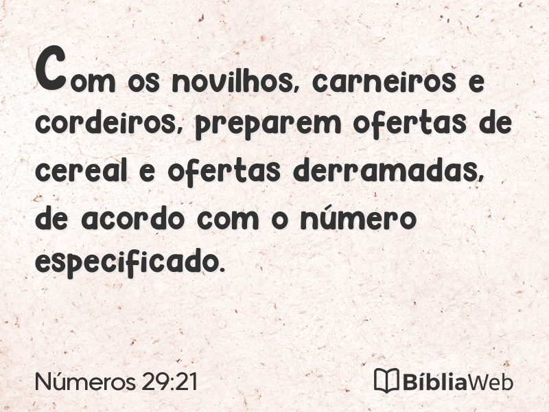 Números 29:21 em imagem para compartilhar